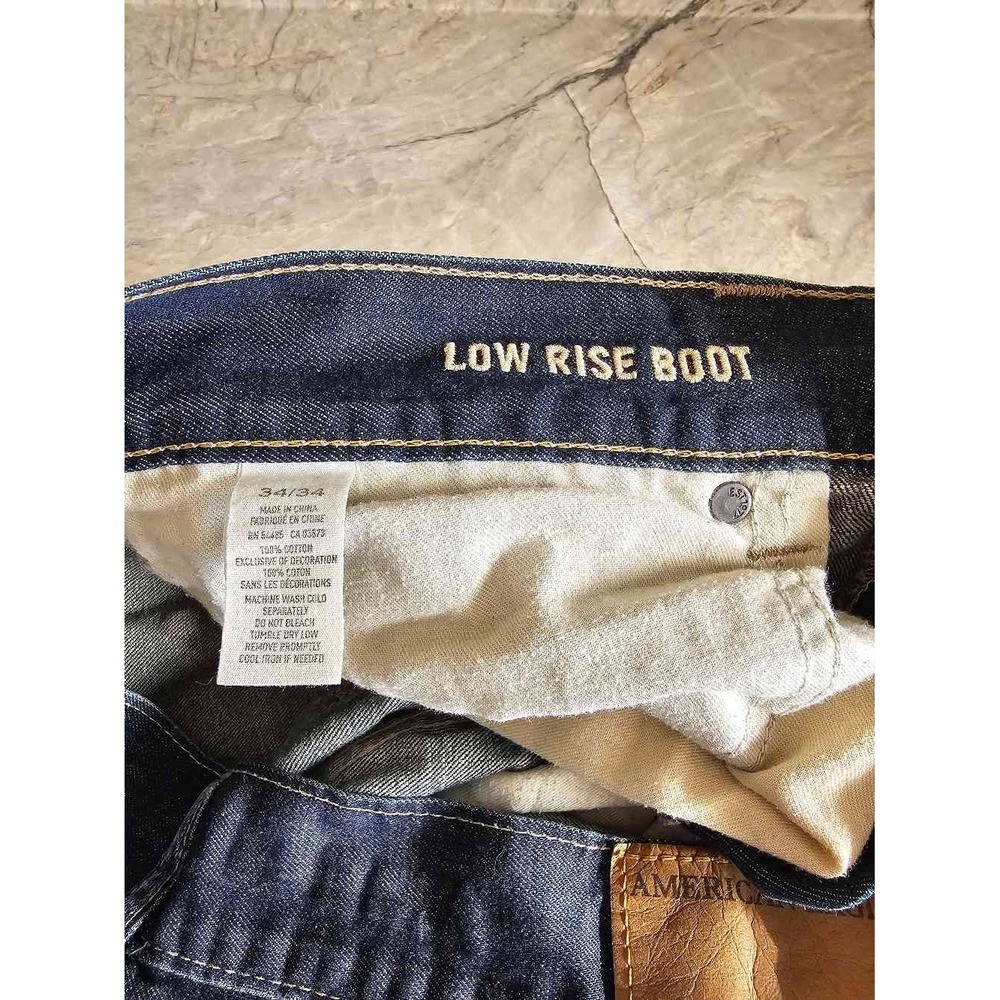 American Eagle Jeans Mens Low Rise Bootcut Dark Wash Denim 34x34 AEO - Picture 6 of 6
